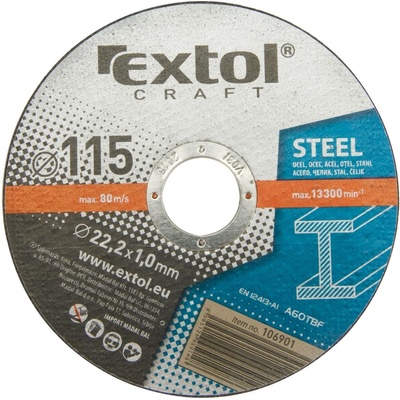 EXTOL CRAFT kotouče řezné na kov, 5ks, 115x1,0x22,2mm, 106901
