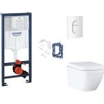 GROHE Rapid SL - Комплект за предстенна инсталация, тоалетна, седалка SoftClose, бутони Arena Cosmopolitan и комплект за поставяне на таблет, Triple Vortex, Alpine White SANI11BB3149 (SANI11BB3149)