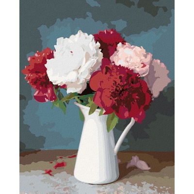 Zuty Malování podle čísel ČERVENÉ A BÍLÉ PIVOŇKY VE VÁZE II