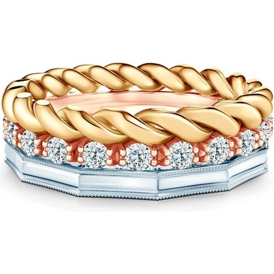 Savicki Sada prsteňov Symphony trojfarebné zlato diamanty ZST SAVNo 507B 511R 534DZ