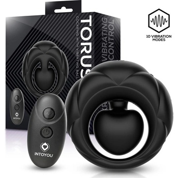 InToYou Torus Cock Ring with Vibrating Ball & Remote Black