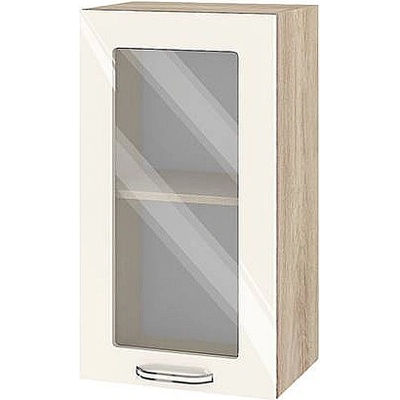 ИРИМ Горен кухненски шкаф витрина Сити АРФ-Крийм гланц-11-202 40 см