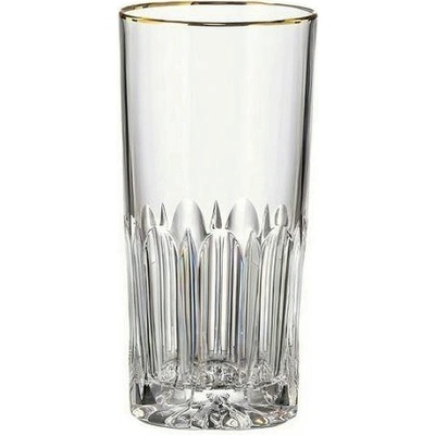 Bohemia Crystal Ručně broušené sklenice na vodu a nealko Daisy Line Gold 2 x 350 ml