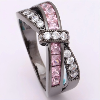 HARAHU Пръстен DI-2315 - Черен / Розов / 56, 9mm KP2315 (DI-2315)