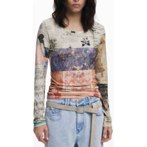 Desigual Дамска блуза с дълъг ръкав desigual, Размер xs, Цвят Бежов (25wwtk33_be9019)