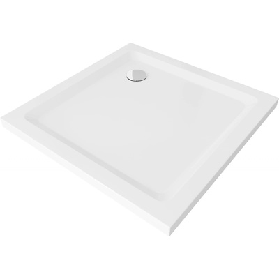 Mexen Flat квадратен поддушов ултратънък 90 x 90 см, бял, сифон хром - 40109090 (40109090)