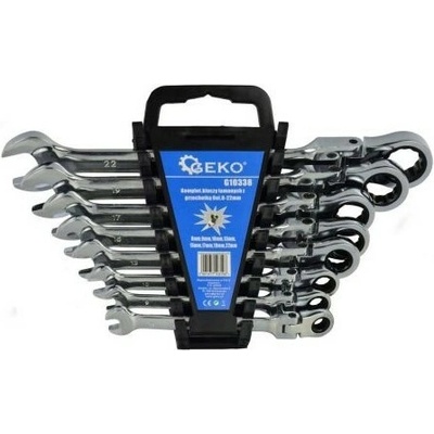 Geko Klúče račňové očkoploché s kĺbom 8 ks 8-22 mm G10338