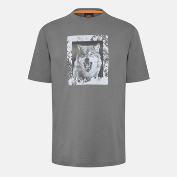 Boss Тениска Boss Men's Lupo T-Shirt Unique Polar Bear Graphic - Open Grey 062
