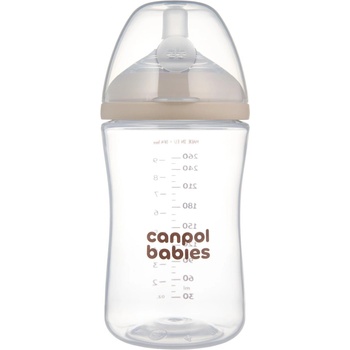 Canpol babies Бебешко шише с двузонов биберон Canpol - Natural Shape, 260 ml, 3 м+ (35/401)