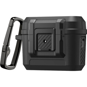 Spigen Хибриден удароустойчив кейс с карабинер за Apple AirPods Pro 3 - Spigen AirPods Pro 3 Lock Fit Case (черен) (ACS09825)