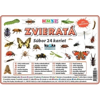 Kupka Petr Súbor 24 kariet - zvieratá hmyz