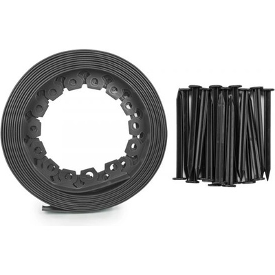 Bradas Пластмасов бордюр 40 мм 10 м с щифтове Графит easy border (obegy4010set)