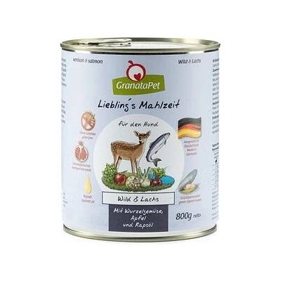 GranataPet Zvěřina & losos s kořenovou zeleninou fenyklem jablkem a řepkovým olejem 800 g