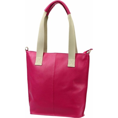 Luka dámska kožená shopper kabelka fuksiová A4 na rameno 26-130 DOLLARO