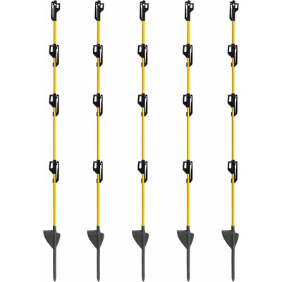 VNT electronics s.r.o. Sklolaminátový sloupek pro elektrický ohradník 110 cm, nášlap a hrot, 4 izolátory - 10 ks