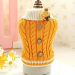 Tiger`s Heart Yellow Cable Knit Плетен пуловер за куче