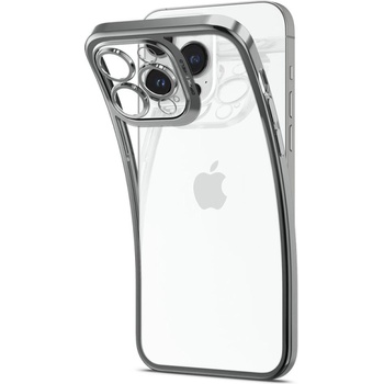 Spigen Гръб Spigen Optik Crystal за iPhone 14 Pro Max - Порзрачен със сребриста рамка (8809811863659)