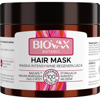 L'biotica Biovax Botanická mask Baicapil & Moruška & Ružový olej 250 ml