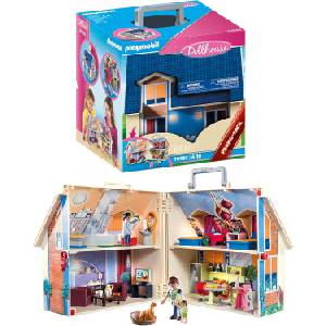 PLAYMOBIL | Dollhouse |Toys for children aged 4 and up | Take-along dollhouse with handle | 70985 (70985)