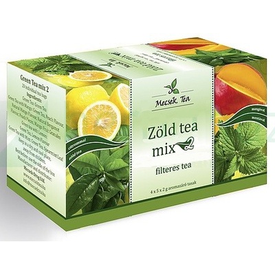 Mecsek Porciovaný mix2 zelených čajov mango citrón mäta natur 20 ks