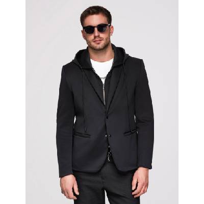 Ombre Clothing Мъжко яке с качулка и драконова аплика на гърба - черно V1 OM-BLZB-0165 Ombre Clothing Ombre Clothing | Cheren | МЪЖЕ | M