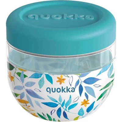 Quokka Bubble Plastová nádoba na jedlo Watercolor Leaves 500 ml
