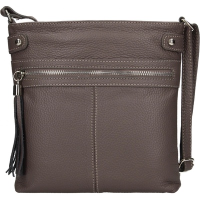 Dámská kožená crossbody kabelka Italia Laura tmavě šedá