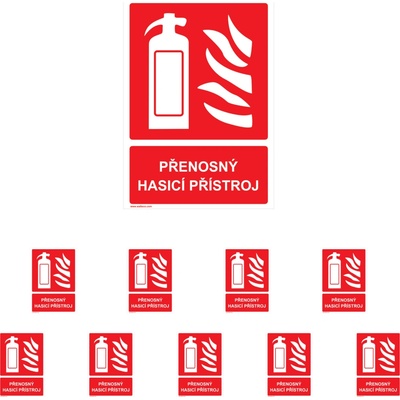 Walteco Prenosný hasiaci prístroj vč. textu 40x100mm, samolepka Množstvo: 10 ks , 20001BP2