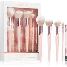 Zoë Ayla Makeup Brush Set štetec na púder štetec na make-up štetec na lícenku a bronzujúci púder obojstranný štetec na obočie štetec na očné tiene 5ks