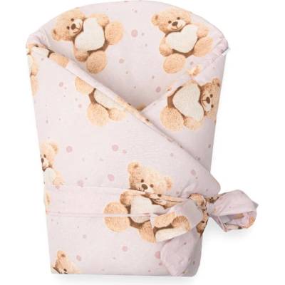 New Baby zavinovačka Love Teddy bear pink