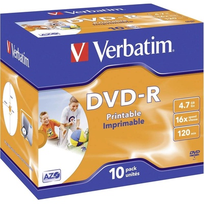 Verbatim DVD-R 4,7GB 16x, printable, 10ks (43521)