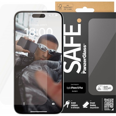 Safe Стъклен протектор Safe - UWF, iPhone 15 Plus (5711724955365)
