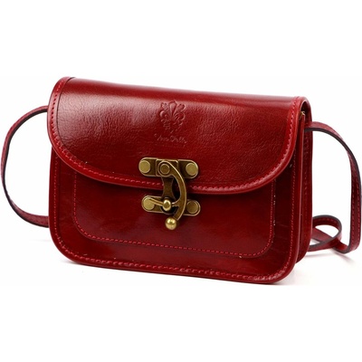 Dámska kožená malá crossbody kabelka bordová na rameno Florence 57