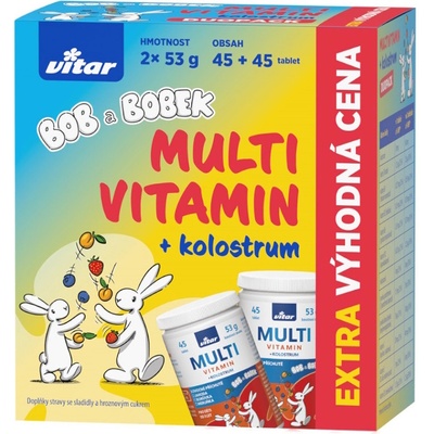 Vitar Kids Bob a Bobek Multivitamin + kolostrum 2 x 45 tablet