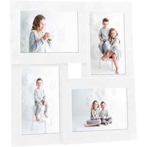 vidaXL Фоторамка колаж за 4 снимки (10х15 см), бяла, МДФ (332772)