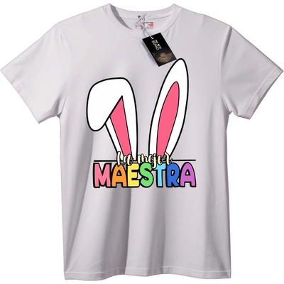 NOONEBRAND Тениска Най-добрият учител със заешки уши - 3XL, White