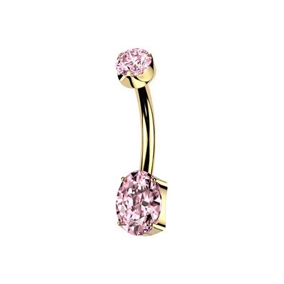 Šperky4U Pozlacený piercing do pupíku TITAN TIT1780-P