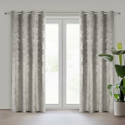 EUROFIRANY ZATEMŇOVACÍ ZÁVES NA KRÚŽKOCH RAJA 140X250 CM VZOROVANÁ