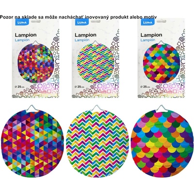 Lampión 25cm guľatý mix motív 1ks