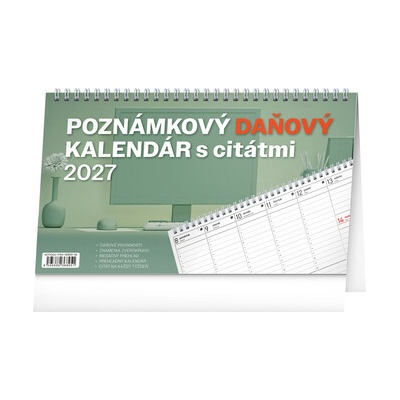 NOTIQUE Stolový Poznámkový daňový s citátmi 25 x 14,5 cm 2027