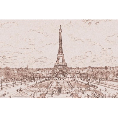 Dimex L-305 vliesová fototapeta paríž,maľba,hnedá rozmery 220 x 220 cm