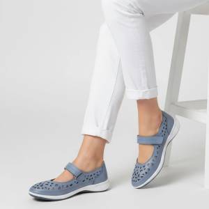  Обувки естествена кожа W186090 Blue
