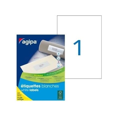 Etikety univerzálne 210x297mm Agipa A4 500 hárkov