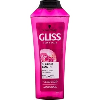 Schwarzkopf Gliss Supreme Length Protection Shampoo Ochranný šampón na dlhé vlasy so sklonom k poškodeniu a štiepeniu končekov 400 ml