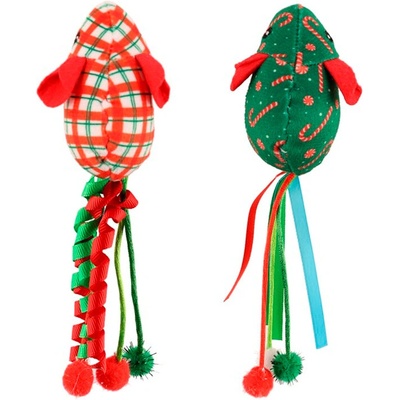 Huhubamboo vánoční set myší 2 ks 7,5 cm