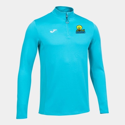 Joma mikina s krátkým zipem s logem na srdci tyrkysová fluo