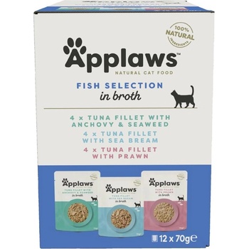 Applaws Fish Selection Консерва за котки, рибен избор в бульон 12 x 70 г