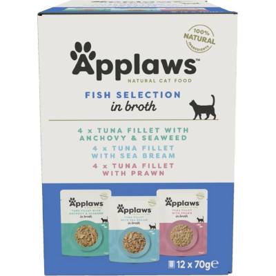 Applaws Fish Selection Консерва за котки, рибен избор в бульон 12 x 70 г