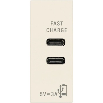 Vimar 30292. CCC USB Контакт Linea, C+C 15W 3A 5V 1M, Canvas, (VM30292.CCC)