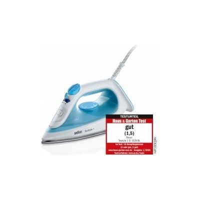 Braun steam iron TexStyle 1 SI1029BL, iron, non-stick coated soleplate, 120 g/min steam boost, suitable for tap water, quick heating (35 seconds), 220 ml, 1, 900 watts, blue